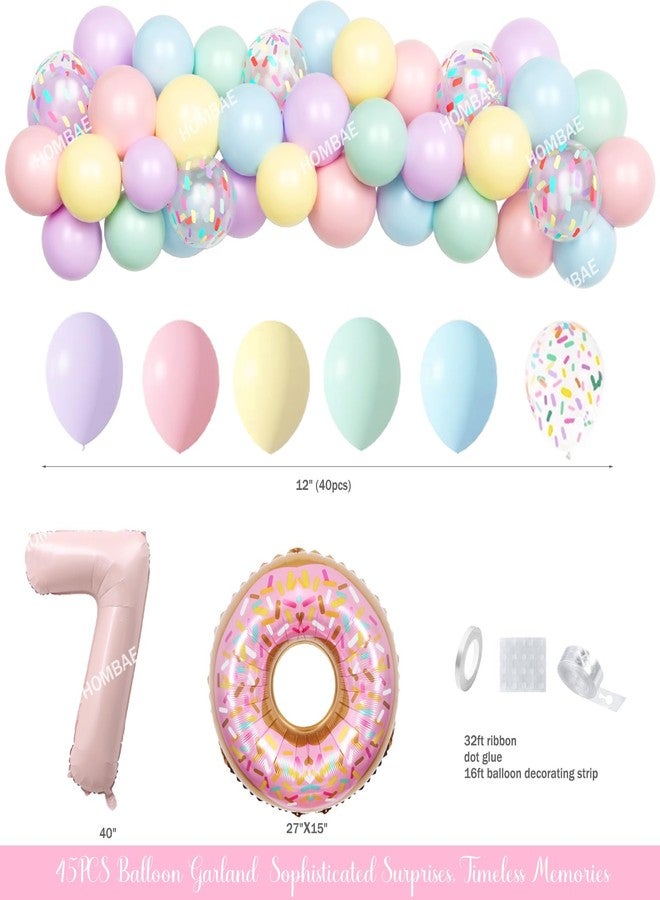 Hombae Sweet Sassy and Seven Birthday Decorations, 7th Birthday Decorations for Girls, Donut Theme Birthday Supplies with Banner Cake Topper Balloon for Ice Cream Sweet Candy 7 Year Old Birthday - Image 3